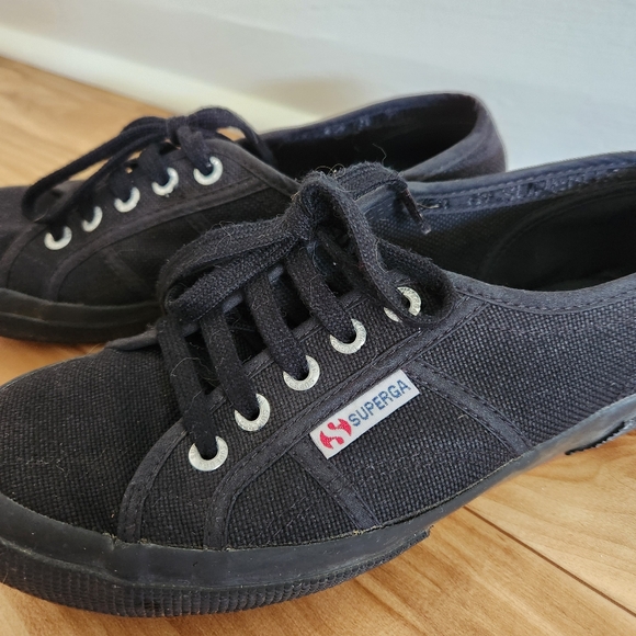 Black Canvas and Rubber Superga Shoes - Picture 2 of 11